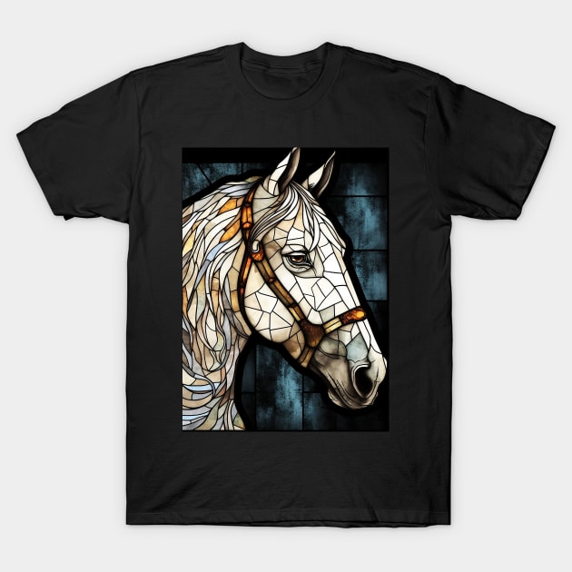 White horse face T-Shirt by Jeff NZ